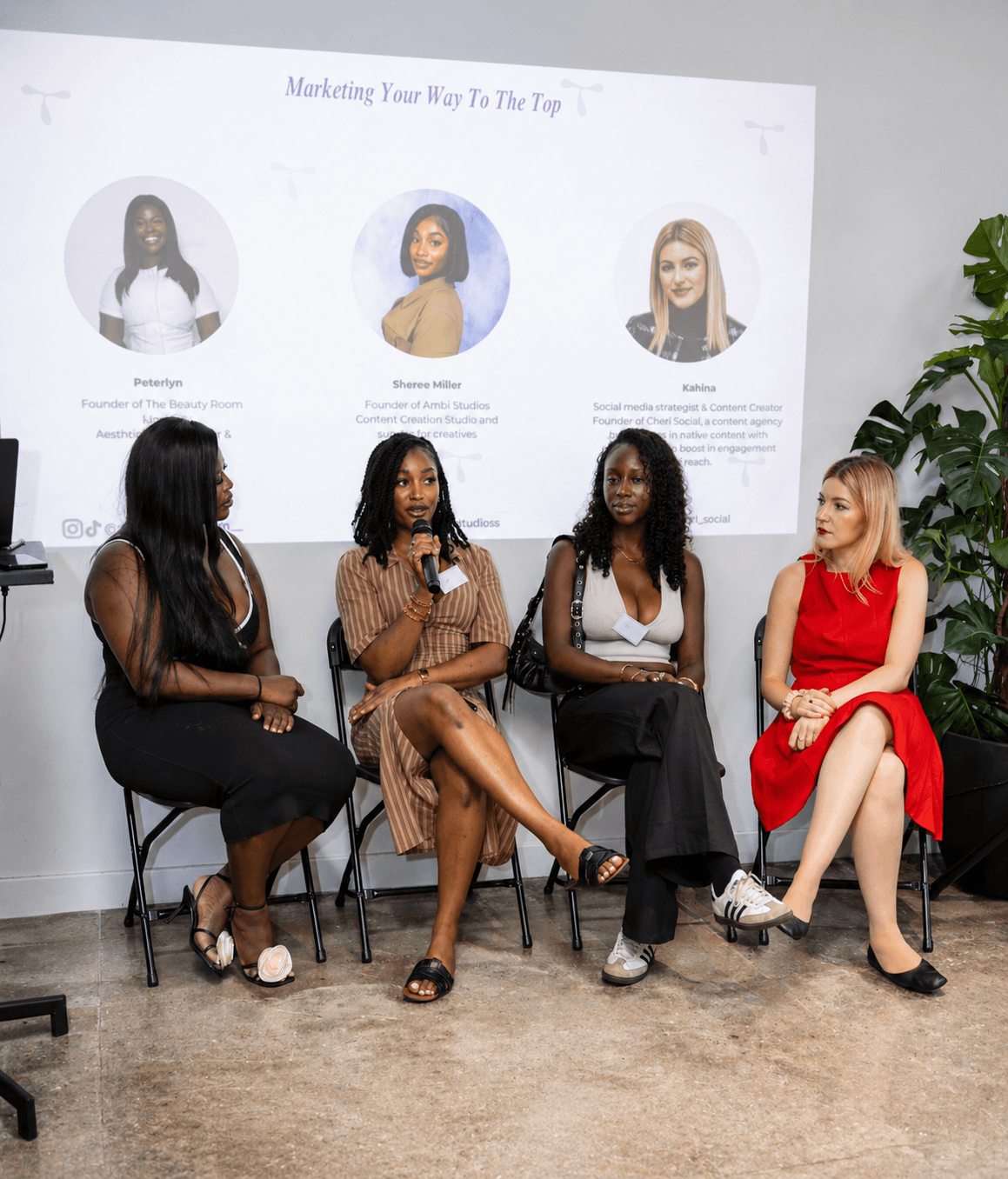 Panel-style training delivered to a London business community — Chéri Social council programme.